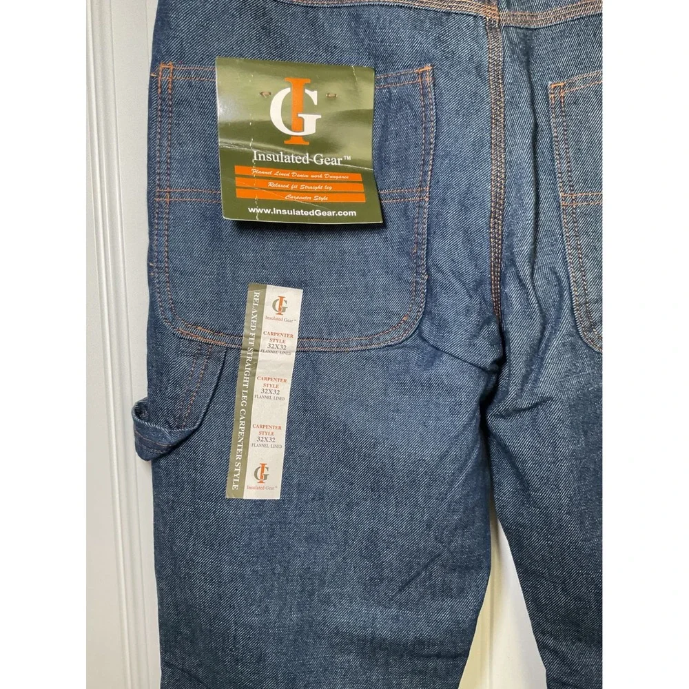 Insulated Gear Men's Carpenter Style Flannel‎ Lined Jeans Size 32x32 NWT